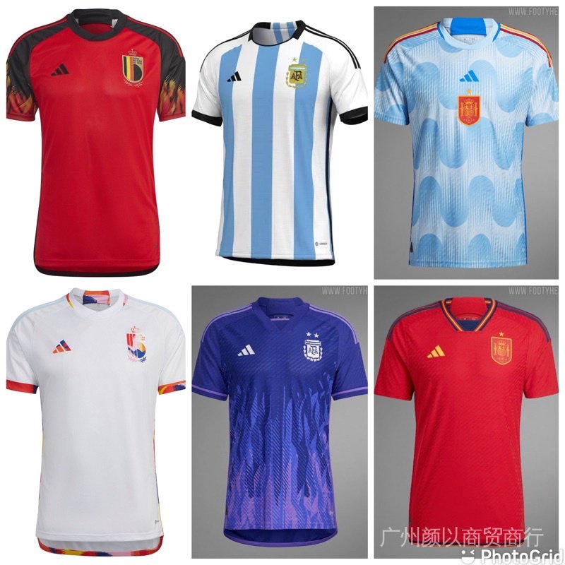 ** สินค้าคงคลัง * S-5XL Argentina/Spain/Begium 2022 International Football WC Jersey