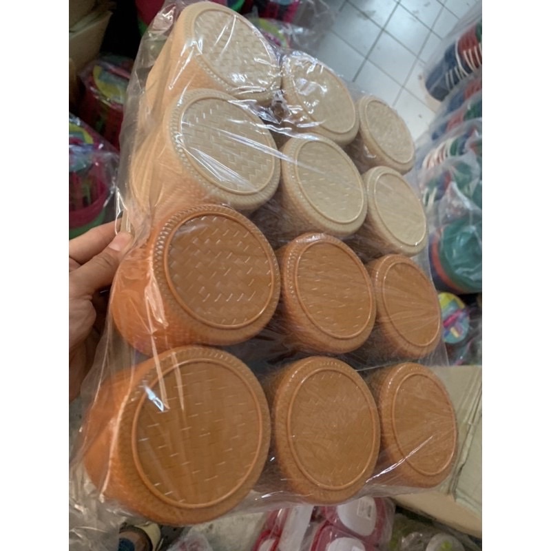 กระติบข้าวเหนียวเล็ก-ใหญ่ พลาสติก 12ชิ้น ขายที่ละ12ชิ้นในราคาถูกๆจ้า
