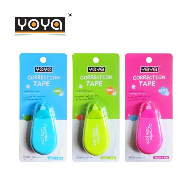เทปลบคำผิด YOYA 5 มม. x 6 ม. รุ่น 8802 อุปกรณ์ลบคำผิด (จำนวน 1 ชิ้น) คละสี ลบคำผิด เครื่องเขียน อุปกรณ์การเรียน