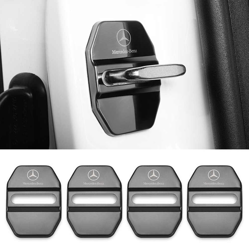สําหรับ AMG โลโก้สติกเกอร์ AMG Protector 4pcs รถประตูล็อคสําหรับ Mercedes Benz AMG W212 W213 W207 W205 W177 W246 W463 GLC
