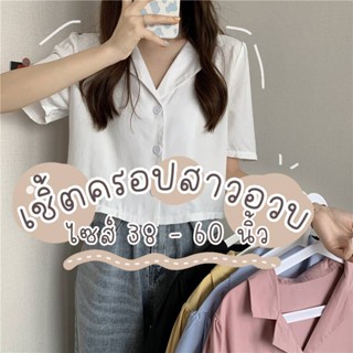 K17🐻เชิ้ตครอป Ovesize สาวอวบ อกใหญ่ 32-60" ส่งจากไทย น่ารักสไตล์เกาหลีเกาใจ เสื้อสาวอวบ เชิ้ตสาวอวบ แฟชั่นสาวอวบราคาถูก