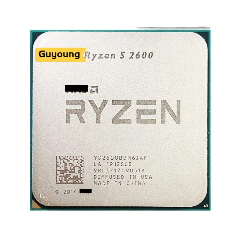โปรเซสเซอร์ CPU Ryzen 5 2600 R5 2600 3.4 GHz GAMING Zen+ 0.012 หกคอร์ สิบสองเธรด 65W YD2600BBM6IAF ซ