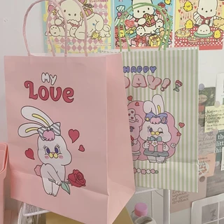 พร้อมส่งในไทย ขายดี มี20แบบ ถุงกระดาษ ลายกระต่าย ESTHER PUPPY น่ารัก สำหรับใส่ของ ของขวัญ