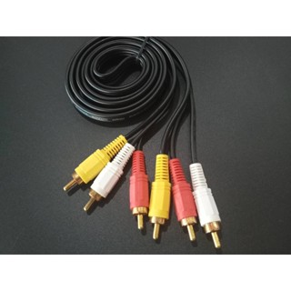 สายRCA สาย AV เข้า 3 ออก 3 สายสัญญาณภาพและเสียง 3.5 มม. RCA AV Audio 3.5mm ขนาด 1.5เมตร สามสี แดง เหลือง ขาว