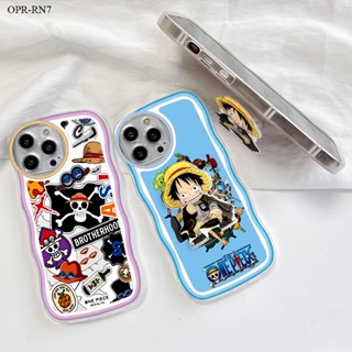 OPPO Reno 8 7 7Z 8Z 8T Pro 5G 4G เคสออปโป้ สำหรับ Case Anime Luffy Wave Bracket เคส เคสโทรศัพท์ เคสมือถือ Full Back Cover Soft Cases Protective Shockproof Casing