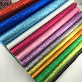 กระดาษโฟมกากเพชรแบบมีกาวขนาด A4 (หนา-2mm)เฉดสีมากกว่า 25 เฉดสี!Glitter paper #ประดิษฐ์ อีเว้นท์ ตกแต่งห้อง