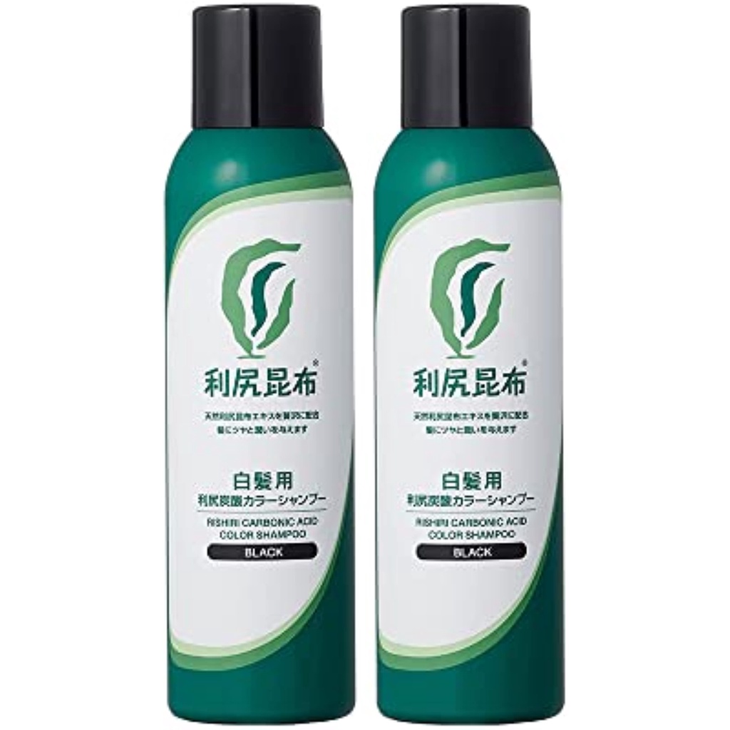 [For gray hair] Rishiri carbonate color shampoo (black) 180g x 2 sets  【Direct from Japan】