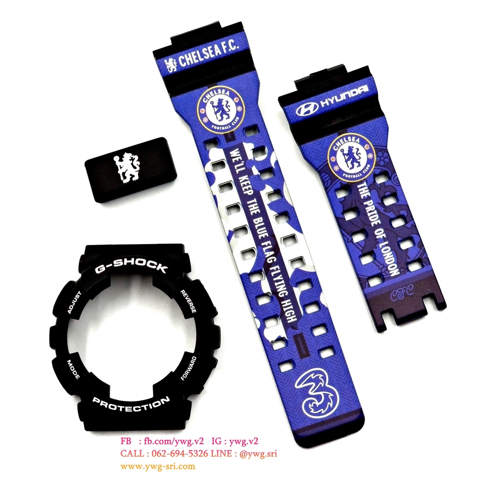 กรอบสาย G-SHOCK แท้✅ สีดำด้าน สกรีนลาย Chelsea ใส่ได้กับรุ่น GA-100 ,GA-110 ,GA-120 ,GA-140 ,GAX-100