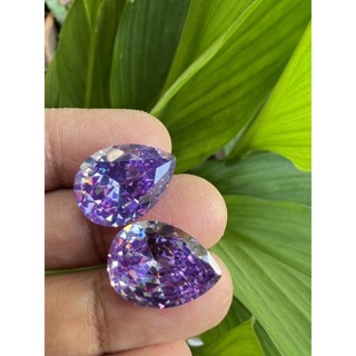 Cz Lavendor cubic zirconia pear 10x12mm 2 pieces