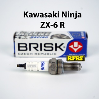 หัวเทียน BRISK X-Line 4 เขี้ยว แกนเงิน Kawasaki Ninja ZX-6R Spark Plug (9X01ROA) รองรับทุกน้ำมัน Made in EU