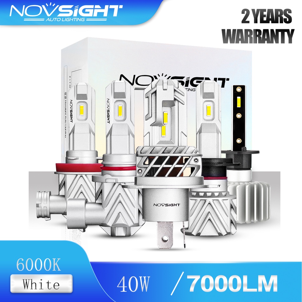 Novsight 9005 9006 H1 H11 H7 H4 ไฟหน้ารถยนต์ led 1:1 สว่างมาก สีขาว 6000K 40W 3500LM หลอดไฟหน้า LED ที่ดีที่สุด 2022