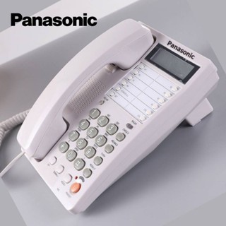 โทรศัพท์บ้านแบบมีสาย โทรศัพท์บ้านสำนักงาน Panasonic KX-T2375JW โทรศัพท์บ้าน จอแสดงผล LED สมุดโทรศัพท์ พลักแอนด์เพลย์มีจอ