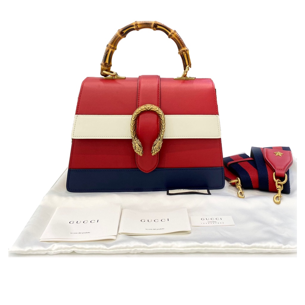 ❡☬▨Gucci Gucci Dionysus Bag Women s Color Matching Handheld Shoulder Messenger Bag Bamboo Bag