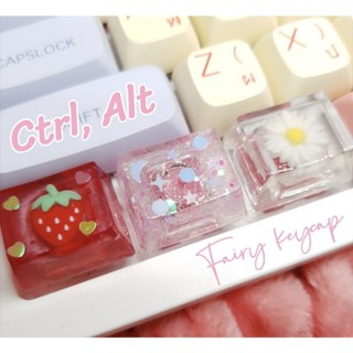 Keycap resin คีย์แคป ลายน่ารัก ราคาต่อชิ้น ปุ่ม Ctrl, Alt สำหรับ Mechanical​ Keyboard​ OEM profile
