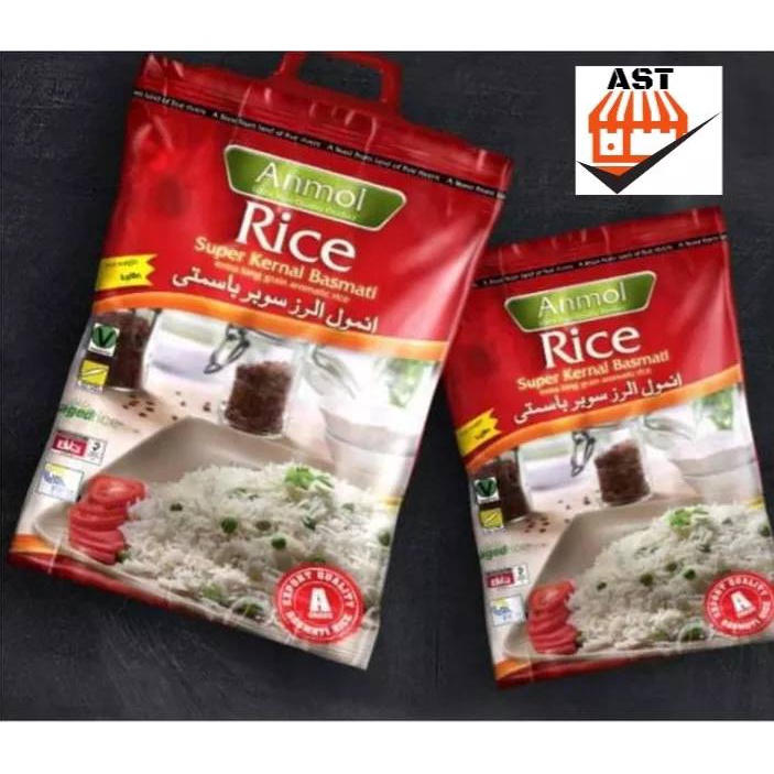 Anmol 1121 Basmati White Rice 1kg Bag (Aromatic Pakistani Rice) Anmol 1121 ข้าวขาวบาสมาติ 1 กก. ถุง (ข้าวหอมปากีสถาน)