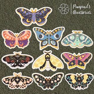 ʕ •ᴥ•ʔ ✿ พร้อมส่ง : เข็มกลัดเซ็ทผีเสื้อและผีเสื้อกลางคืน | Butterfly &amp; Moth Enamel Brooch Pin Set.