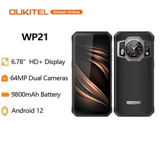 Oukitel WP21 Rugged Night Vision Smartphone 12GB+256 GB 9800 mAh Android 12 Mobile Phone 64MP Helio G99 Octa Core