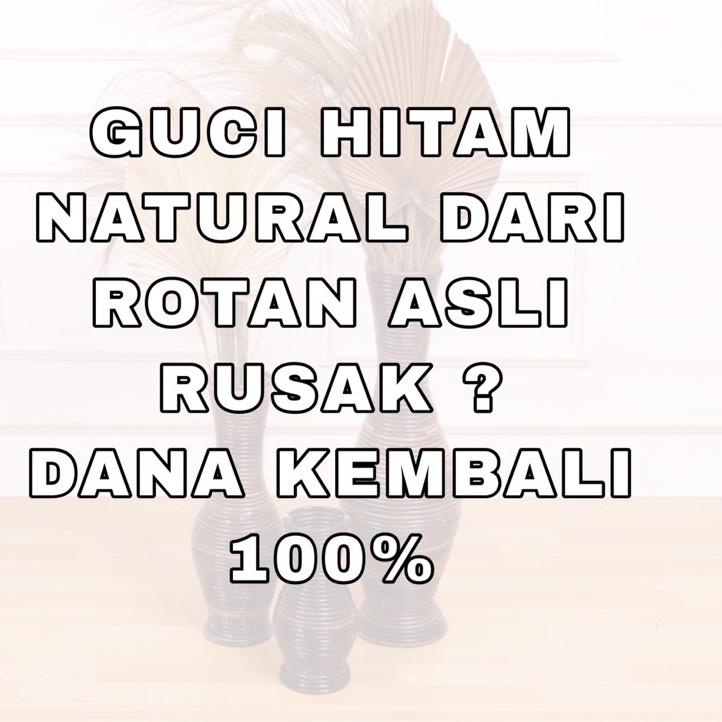 RATTAN URNS / NATURAL BLACK RATTAN FLOWER POT VASES ORIGINAL GLOSSY FINISHING RATTAN