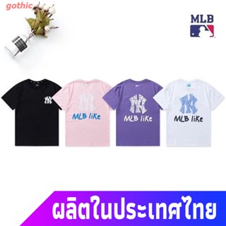 gothic เสื้อยืดกีฬา 2021 MLB NY Graphic Printing Fashion Couple T-shirt Pure Cotton Short-sleeved Round Neck Tee 60_05