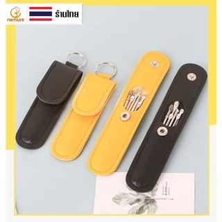 (F-104) ไม้แคะหูสเตนเลสแท้ ชุดไม้แคะหู 6 in 1 พร้อมซองใส่เก๋ๆ ไม้แคะหู ทำความสะอาดรูหูแบบพกพา