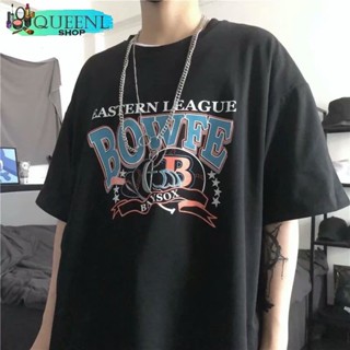 jqchznเสื้อผ้าเกาหลีใส่สบาย เสื้อยืดโอเวอร์ไซต์ ผ้านิ่มสกีนเท่ๆ