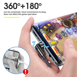 Fonken 180° สายเคเบิลแม่เหล็ก หมุนได้ Type C สายชาร์จ Micro USB ชาร์จเร็ว