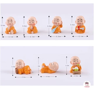 เณรน้อยจอมซน [ เซต 7 ชิ้น ] ตุ๊กตาจิ๋ว โมเดลจิ๋ว ตุ๊กตาแต่งสวน