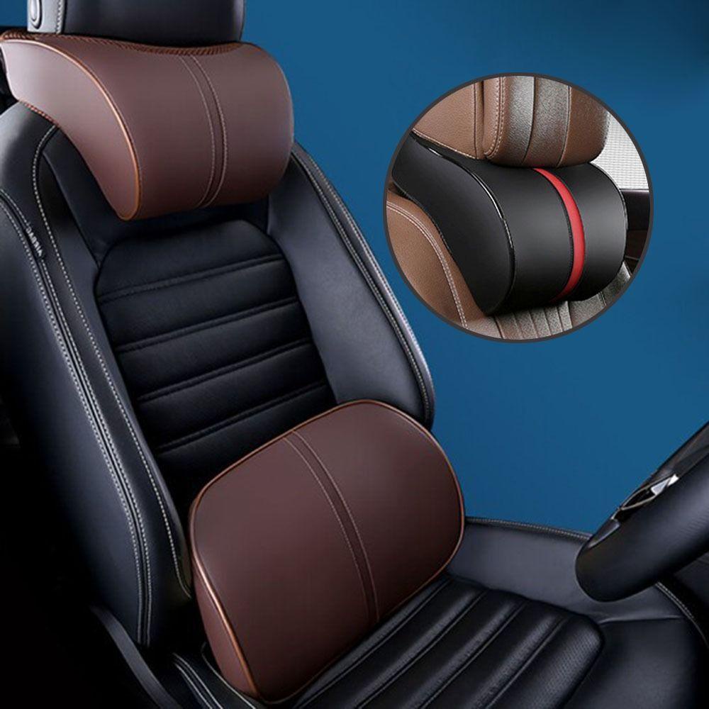 Kuaizii พนักพิงศีรษะรถยนต์ปรับหนัง PU เมมโมรี่โฟมเบาะอัตโนมัติอุปกรณ์เสริมในรถยนต์แผ่นรองเอว - รูปที่ 6