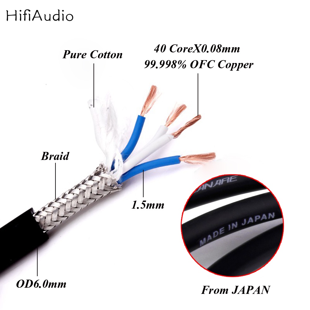 คู่ Carare L-4E6S OFC ทองแดงสาย RCA High-Performance Premium Hi-Fi Audio 2RCA ถึง 2RCA เชื่อมต่อกันสาย