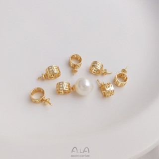 จี้หยกคริสตัล ทองแดง 14K ประดับไข่มุก สําหรับแขวนเหรียญ แฮนด์เมด diy