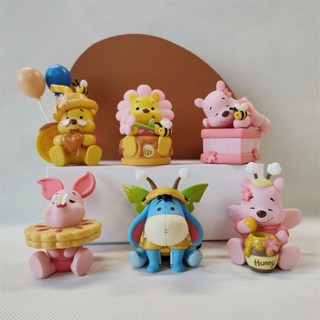 6pcs Cute Pooh Bear Winnie Eeyore Piglet Figure Toy Model Cake Topper Kid Xmas Gift