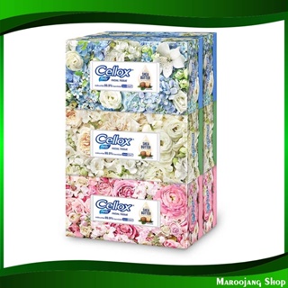 กระดาษเช็ดหน้า facial tissue 140 แผ่น (แพ็ค6กล่อง) เซลล็อกซ์ พิวริฟาย ฟลาวเวอร์ Cellox Purify Flower กระดาษ เช็ดปาก เช็ด