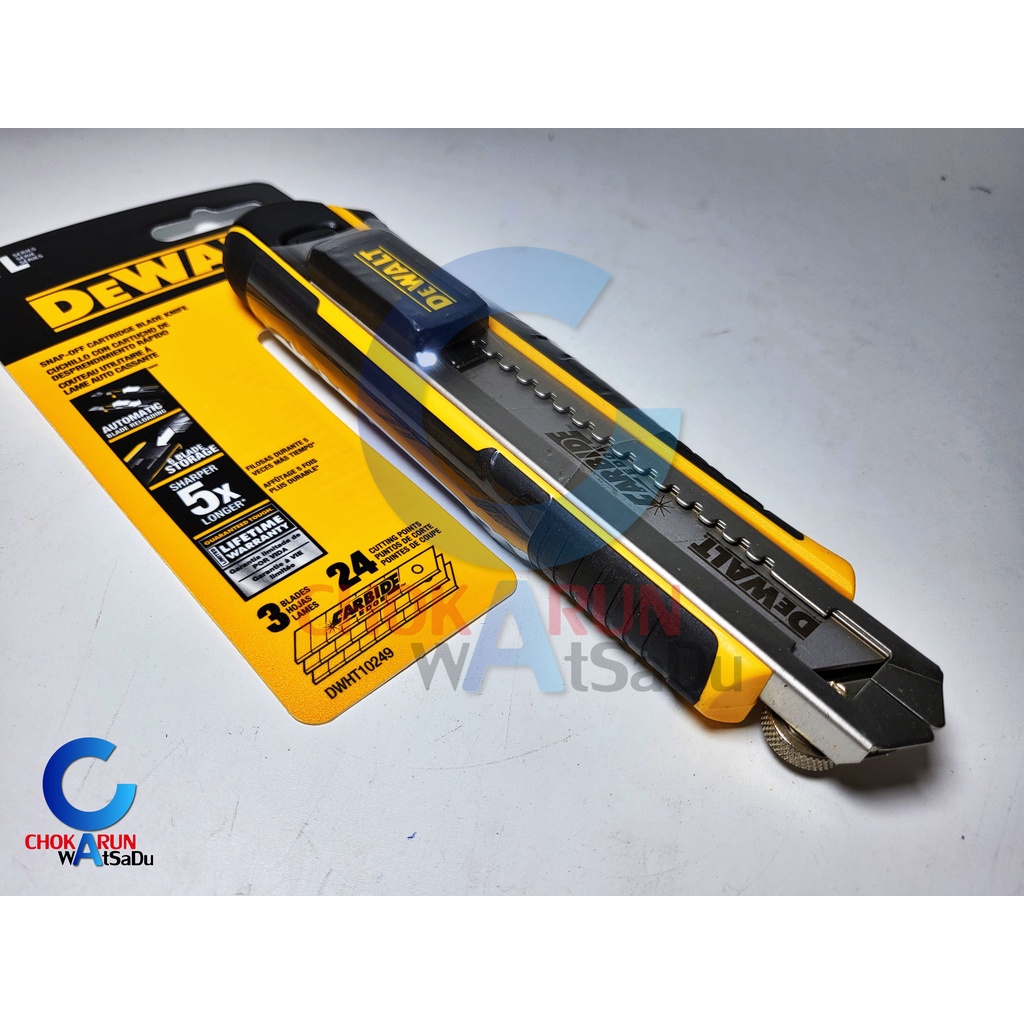 Dewalt มีดคัทเตอร์ 18mm รุ่น DWHT10249 - คัทเตอร์ มีด ใบมีดคาร์ไบด์ ตัดกระดาษ อเนกประสงค์ อุปกรณ์สำนักงาน