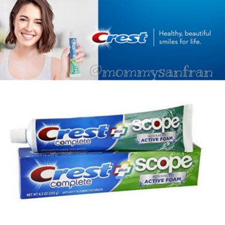 พร้อมส่งที่ไทย Crest Complete Plus Scope Advanced Active Foam Toothpasteĺ 232g.