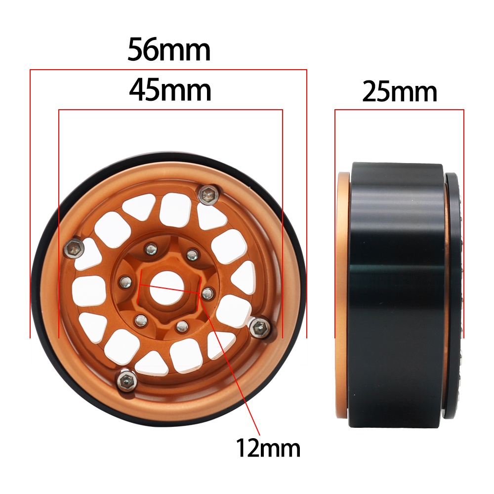 Myhrc อะไหล่ล้อรถไต่หินบังคับ 1/10 1.9 นิ้ว TRX4 Axial SCX10 AXI03006 Gladiator Ruitai GRT 86181 ราคา ถูกที่สุด ดีลบีเคเค แกลเลอรีภาพที่ 2