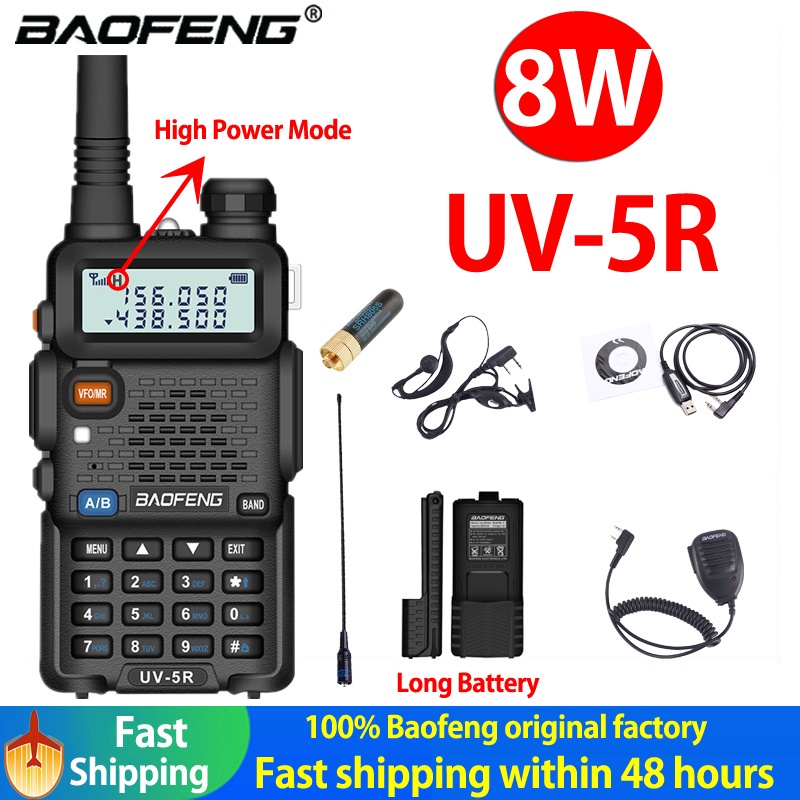 Baofeng Real 8W Baofeng uv5r Walkie Talkie High Power Portable Ham CB Radio UV5R Dual Band VHF