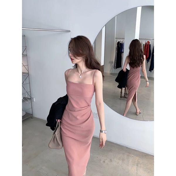 Mogwany พรี 3 สี ชมพู,ดำ,เขียวเทา เดรส ทรงสวย Emma Dress
