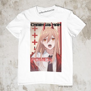 เสื้อยืดสีขาว Anime Shirt Chainsaw Man - Power Cute Type Blood Anime Shirtเสื้อยืด เสื้อยืดสีพื้น_36