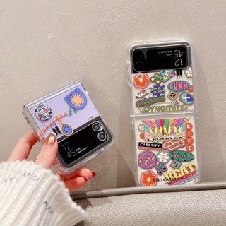 【BTS】เคสโทรศัพท์มือถืออะคริลิคใส พับได้ กันหล่น สร้างสรรค์ สําหรับ Samsung Galaxy Z Flip3 Zflip4