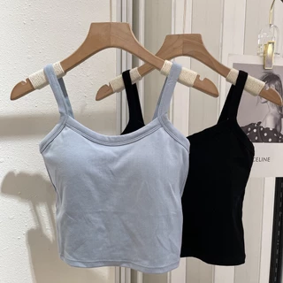8205 เสื้อชั้นในสตรี เสื้อสายเดี่ยว พร้อมแผ่นรองหน้าอก เซ็กซี่ เสื้อครอป Built-in Bra Camisole
