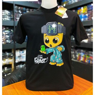 เสื้อยืดMarvel ลิขสิทธิ์แท้ ลาย Groot สีดำ (MVX-329)