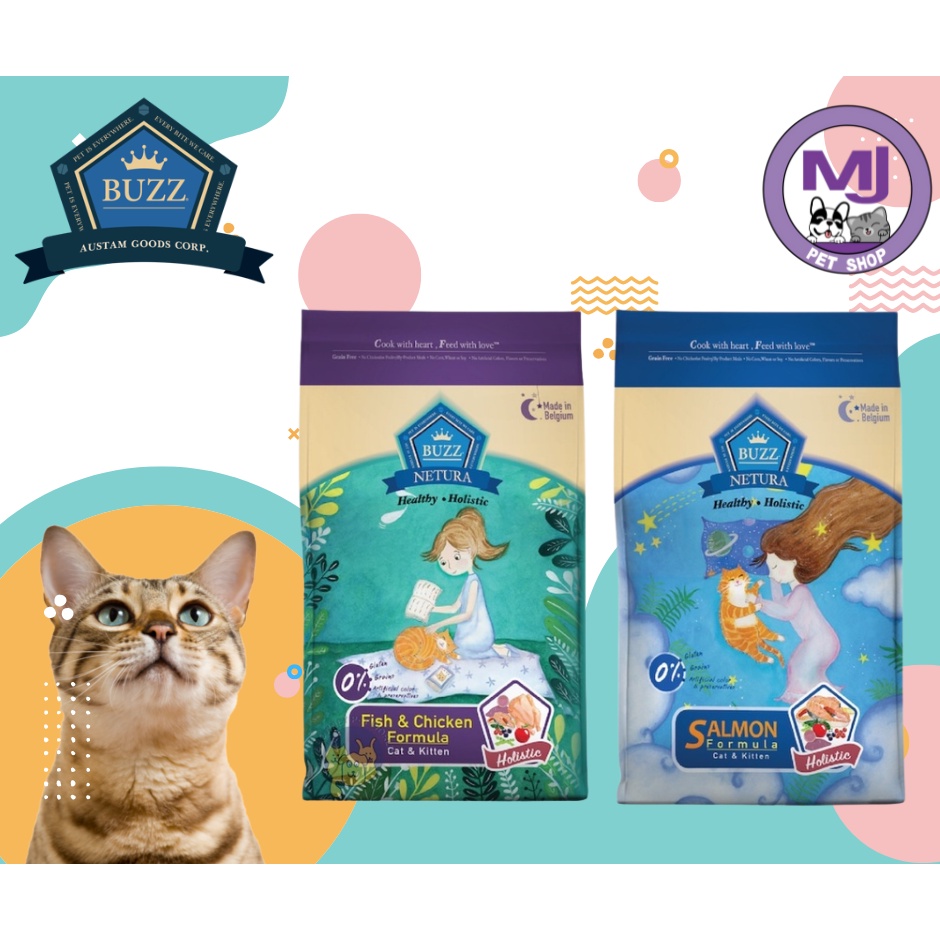 (1Kg) Buzz (Cat) - Netura Holistic อาหารแมว Grain Free บำรุงขน เสริมภูมิ ลดการเกิดนิ่ว จากส่วนผสมสุด Premium