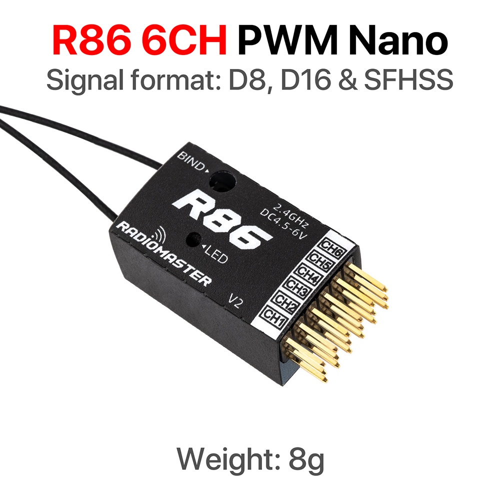 Radiomaster ตัวรับสัญญาณนาโน R81 R84 R86 R86C R88 2.4GHz มากกว่า 1KM SBUS สําหรับ FrSky D8 TX16S