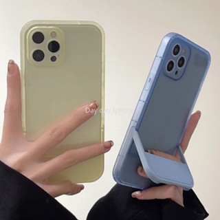 💕💕เคสซิลิโคนโปร่งใส พร้อมขาตั้งในตัว For  iPhone 11 13Pro 14 12 13 Pro max 7 8 Plus XR XS Max เคสกันกระแทก เคสไอโฟน 11