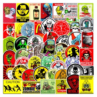 💥พร้อมส่ง💥คำเตือนต่างๆ สำหรับติดตกแต่ง ซอมบี้ Zombie Warning logo sticker สติกเกอร์กันน้ำรูปแบบที่แตกต่างกัน 50pcs