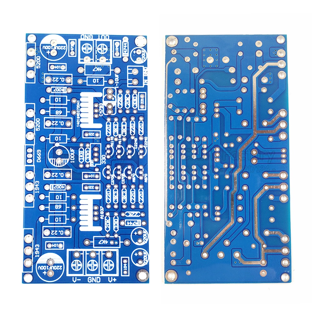 บอร์ด PCB 1943+5200 บอร์ดขยายเสียงโมโนสําหรับ Audiophile DIY 200W บอร์ด PCB การออกแบบวงจรกระดานเปล่า