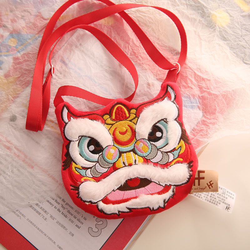 กระเป๋าใส่เหรียญ กระเป๋าเมสเซนเจอร์ ลายสิงโตน่ารัก เหมาะกับเทศกาล สําหรับเด็กผู้หญิง และเด็กผู้ชาย