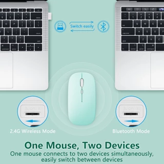 GOOJODOQ 2-in-1 Wireless Mouse Dual Mode 2.4Ghz Wireless Bluetooth 2 In 1 เมาส์ไร้สาย