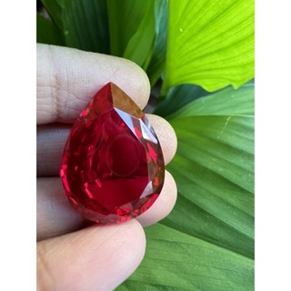 Lab Ruby pear 17x25mm-ทับทิม สีแดง RUBY พลอย อัด 39 กะรัต(CARATS) พลอย ขนาด 17X25 มิล ( MM) 1 Pcs( 1 เม็ด)( 1 เม็