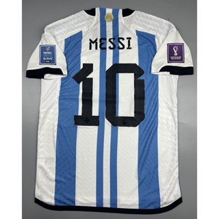 เสื้อบอล เพลเย่อ ทีมชาติ อาเจนติน่า เหย้า 2022 10 MESSI อาร์ม ฟุตบอลโลก World Cup 2022 Player Argentina Home